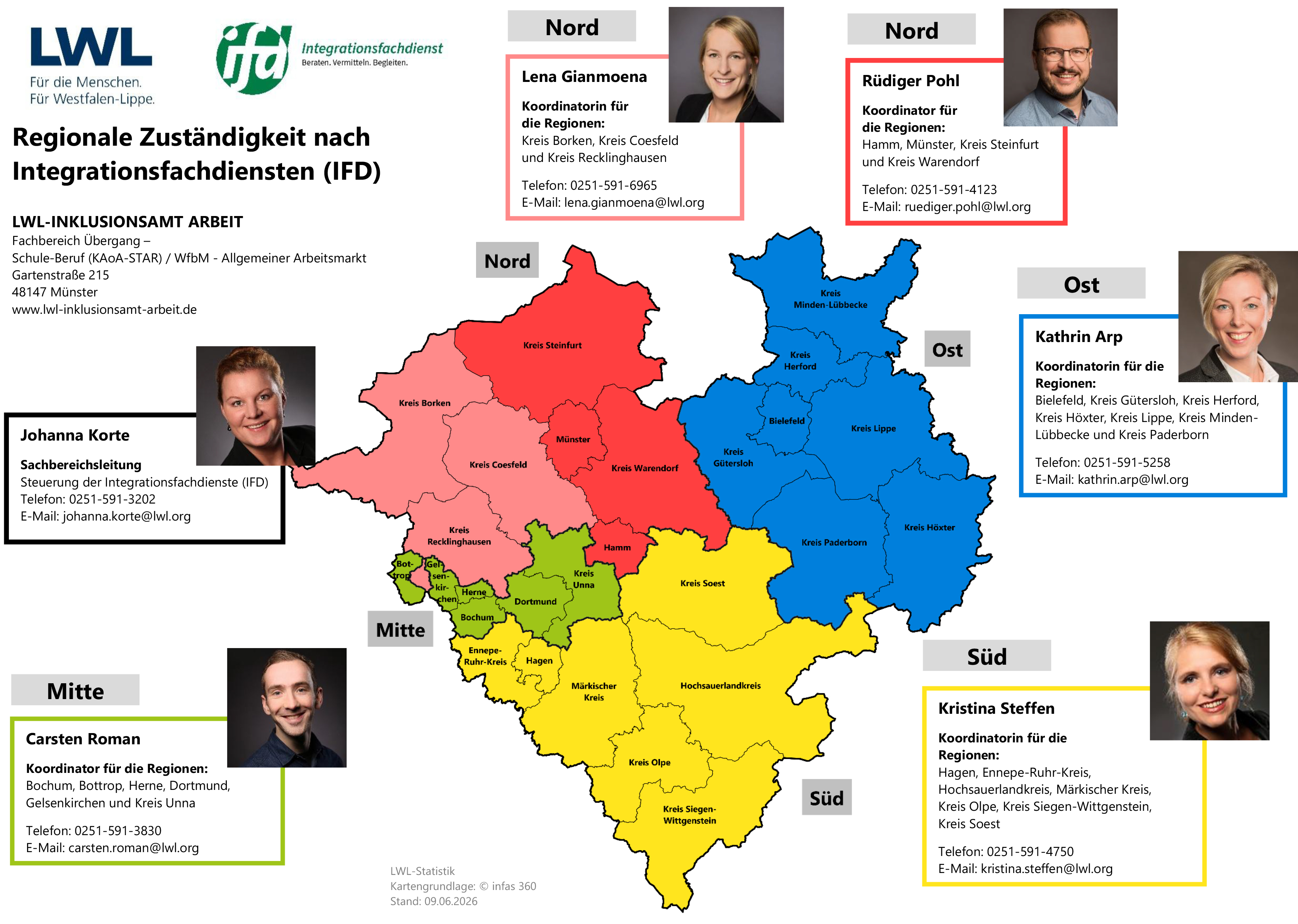 Zuständigkeitskarte der Mitarbeiterinnen und Mitarbeiter