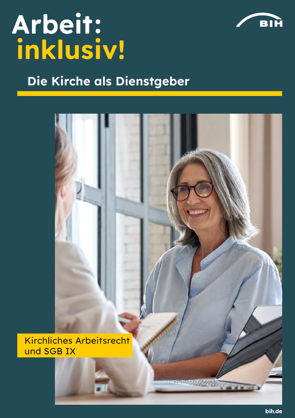 Titelblatt der Broschüre "Die Kirche als Dienstgeber"