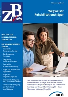 Titelblatt der Broschüre "ZB info Wegweiser Rehabilitationsträger"