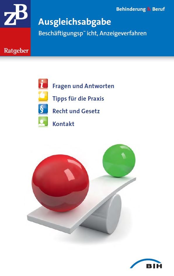 Titelblatt der Broschüre "ZB Ratgeber Ausgleichsabgabe"